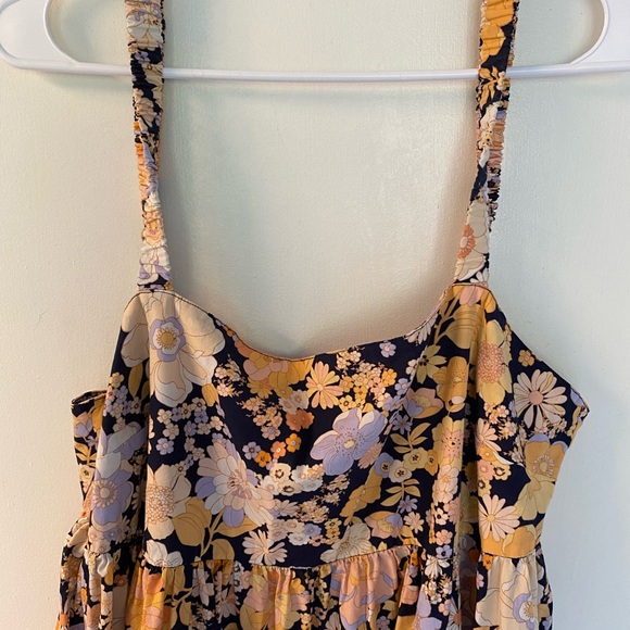 Free People Park Slope Maxi Dress in Navy Combo Size M - Picture 4 of 10